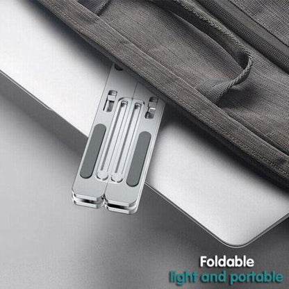 Adjustable Portable Laptop Stand - Aluminum Alloy for 11 to 17.3 Inch Devices - Silver