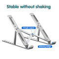 Adjustable Portable Laptop Stand - Aluminum Alloy for 11 to 17.3 Inch Devices - Silver - SuperSaverAU - view 5