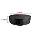 Premium 230x110cm Round Waterproof Outdoor Furniture Cover Black Garden Table Protector