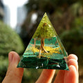 Premium Orgonite Pyramid Decor – Green Tree 50 x 50mm
