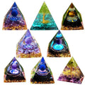 Premium Orgonite Pyramid Decor – Blue Ring 60 x 60mm