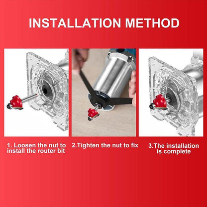 Red Router Bits Set - 15X 1/2 & 1/4 inch Tungsten Carbide for Woodworking