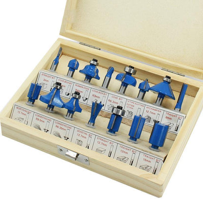 15-Piece Router Bits Set for Woodworking - Tungsten Carbide