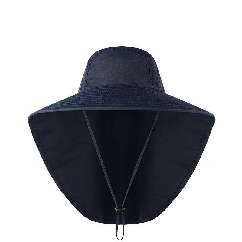 Premium Navy Unisex Neck Flap Outdoor Fishing Hat