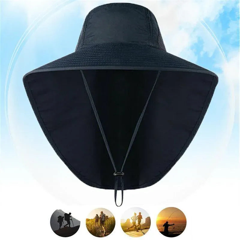 Premium Navy Unisex Neck Flap Outdoor Fishing Hat