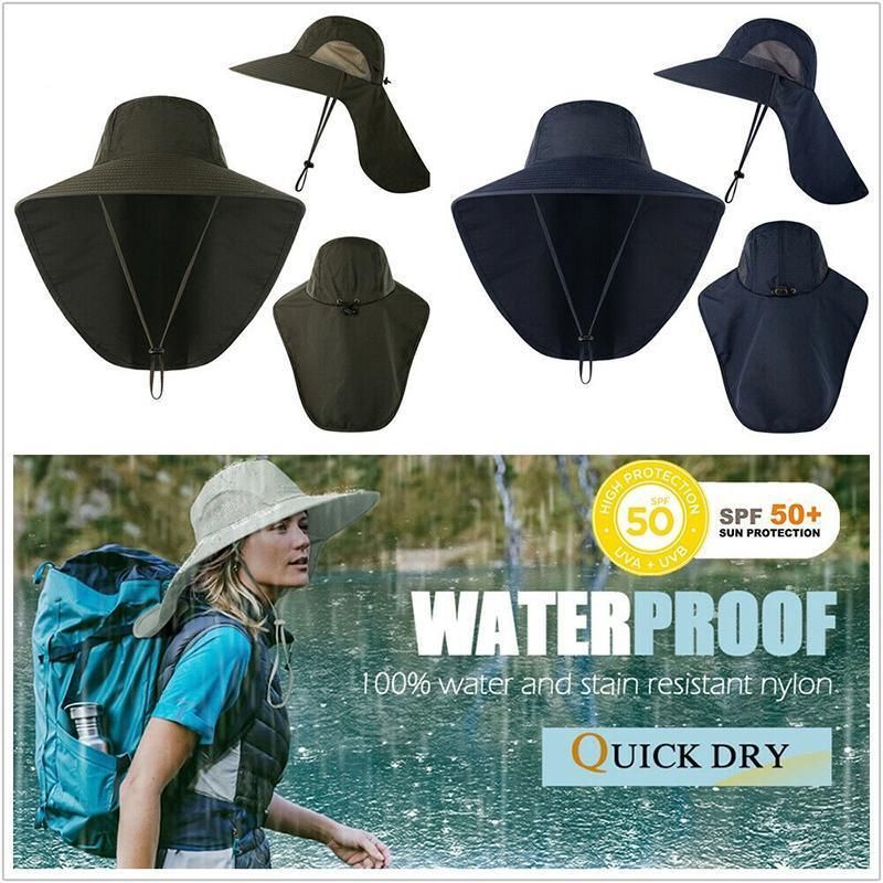 Premium Navy Unisex Neck Flap Outdoor Fishing Hat