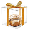 Premium 50 Pack Clear PVC Macaron Cube Gift Boxes 50x50x50mm