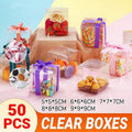 Premium 50 Pack Clear PVC Macaron Cube Gift Boxes 90x90x90mm