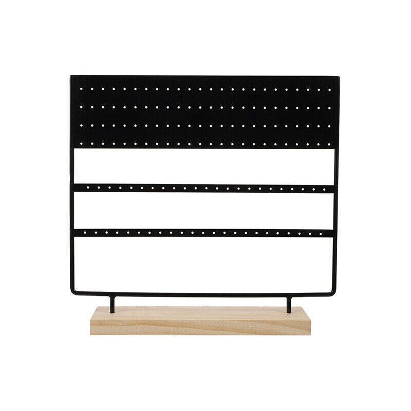 Earring Display Stand Jewelry Organizer 3-Tier 144 Holes Stud & Dangle Holder - Black
