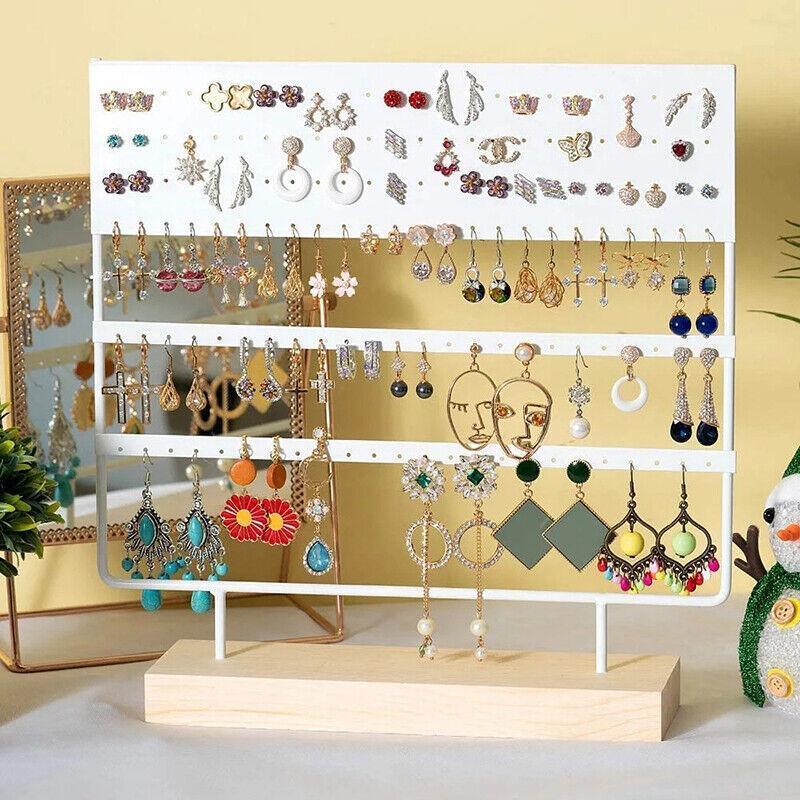 Premium White 3 Tier Earring Display Stand 144 Hole Jewellery Organiser