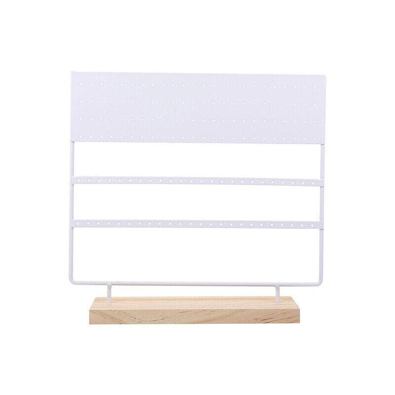 3-Tier Earring Stand Jewelry Organizer with 144 Holes for Stud & Dangle Earrings - White