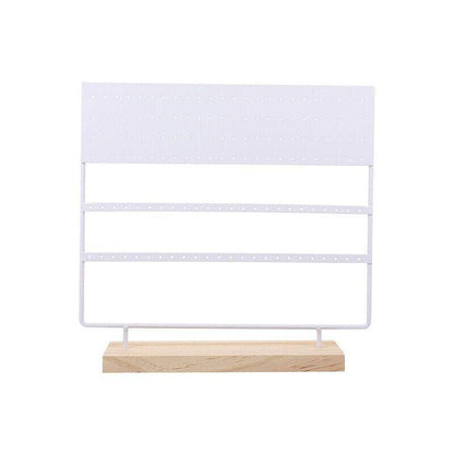 3-Tier Earring Stand Jewelry Organizer with 144 Holes for Stud & Dangle Earrings - White