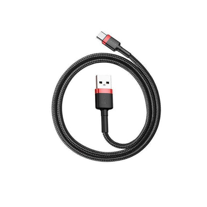Baseus USB to Type C Charger Cable 3A Fast Charging - Red & Black 2M (2PCS)