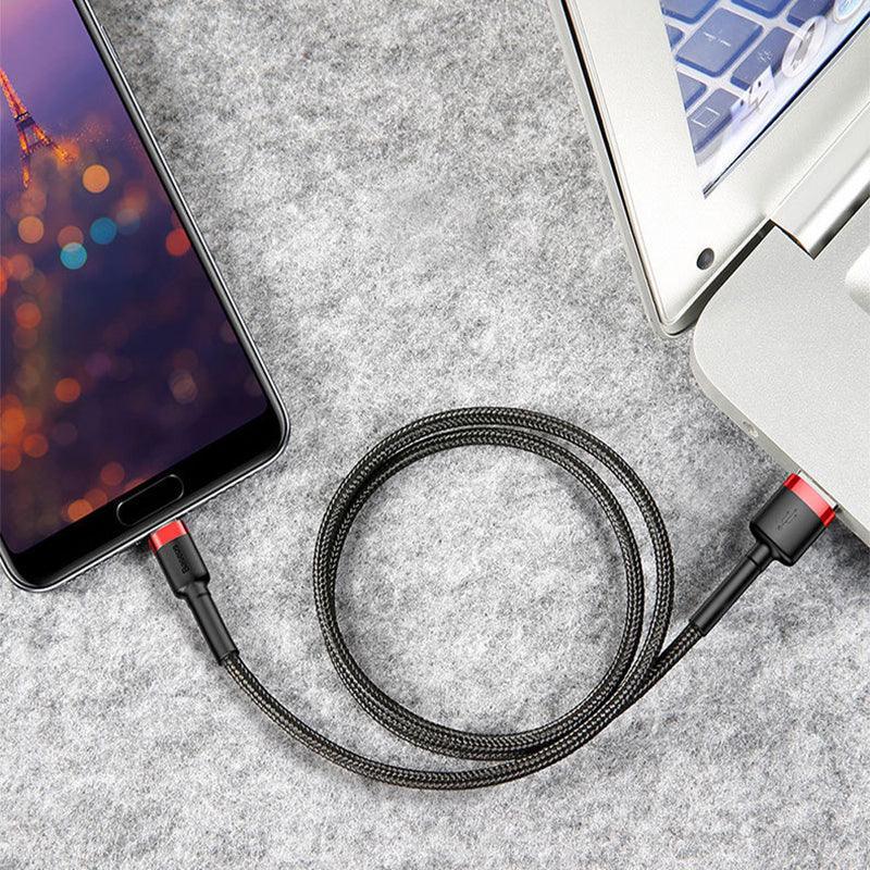 Baseus USB to Type-C Charger Cable - 3A Fast Charging, 2M, Red