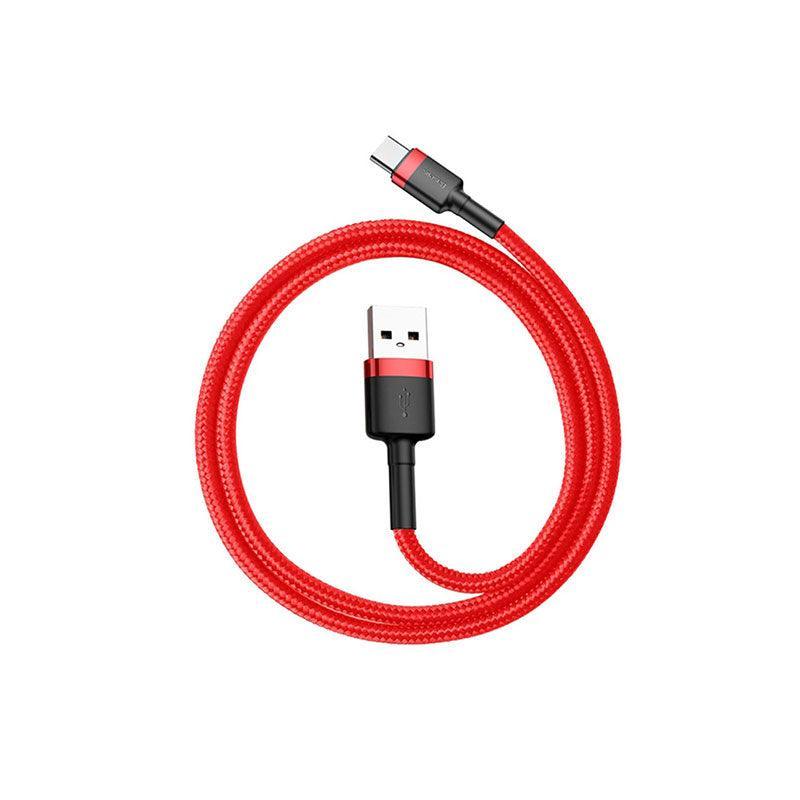 Baseus USB to Type-C Charger Cable - 3A Fast Charging, 2M, Red