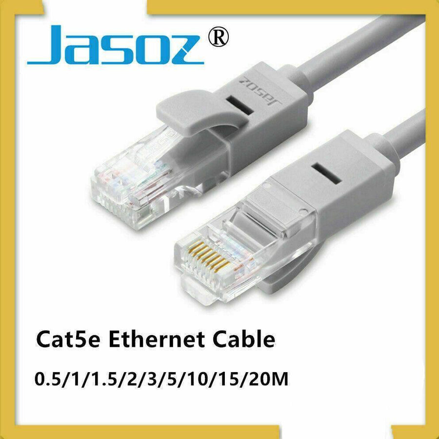 Jasoz Cat5E Ethernet Network Cable for LAN Connections - Grey, 15m