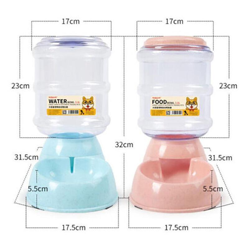 Automatic 3.8L Water Feeder & Food Dispenser for Dogs, Cats & Puppies - Grey