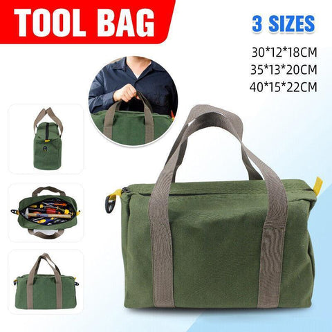 Premium Waterproof Canvas Tool Bag with Carry Handle - Small, 30 x 12 x 18cm