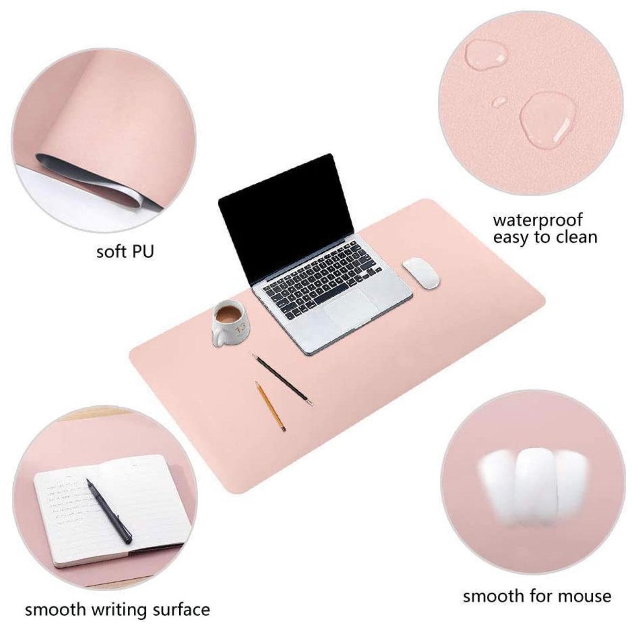 Large Leather Gaming Mouse Pad 120x60cm Waterproof - Grey - SuperSaverAU - view 3