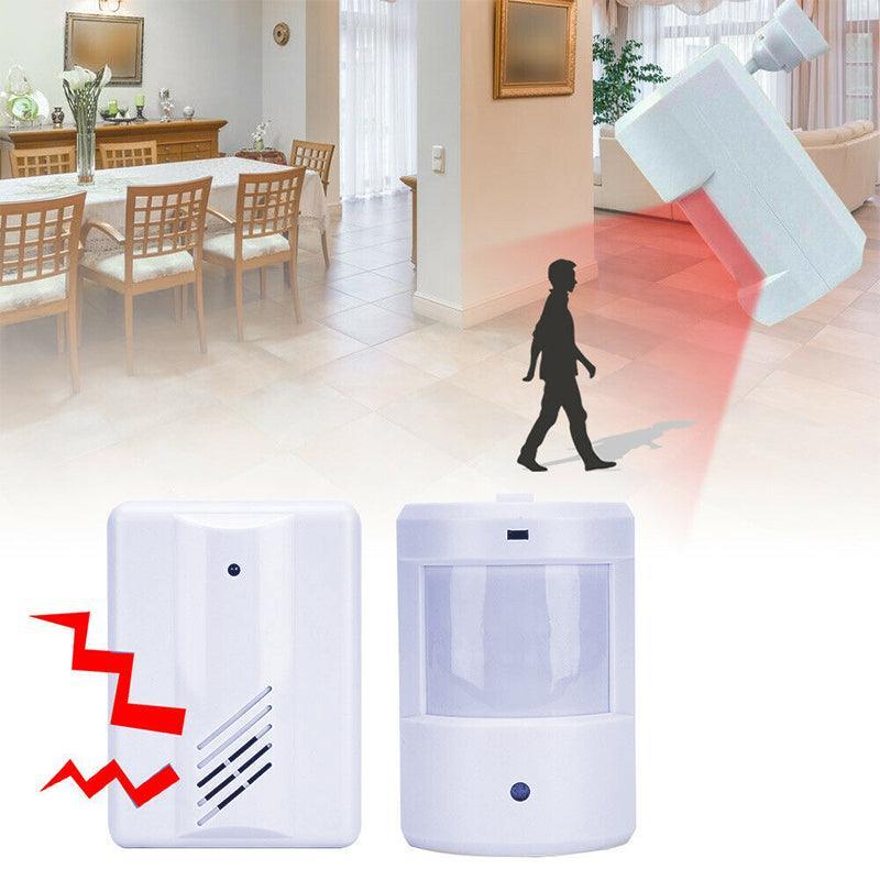 Wireless PIR Motion Sensor Door Chime Alarm - 2 Receivers + 1 Sensor