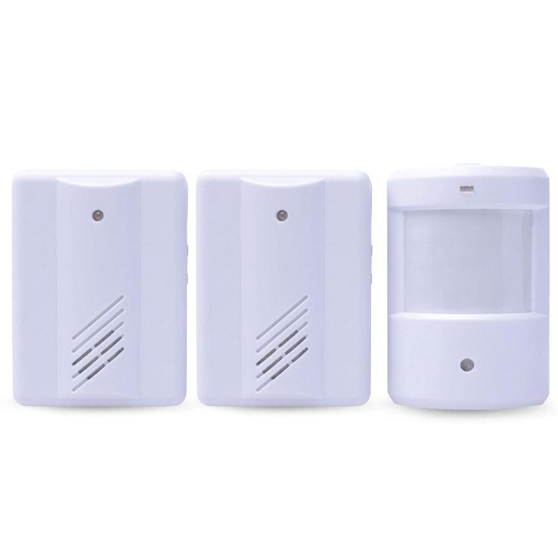 Wireless PIR Motion Sensor Door Chime Alarm - 2 Receivers + 1 Sensor