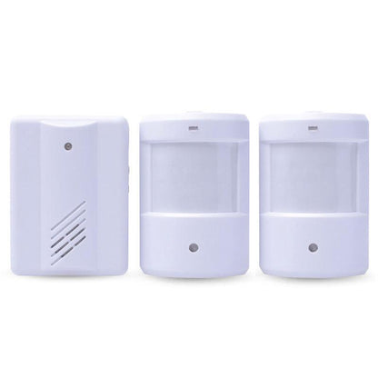 Wireless PIR Motion Sensor Door Chime Alarm - 2 Receivers + 1 Sensor