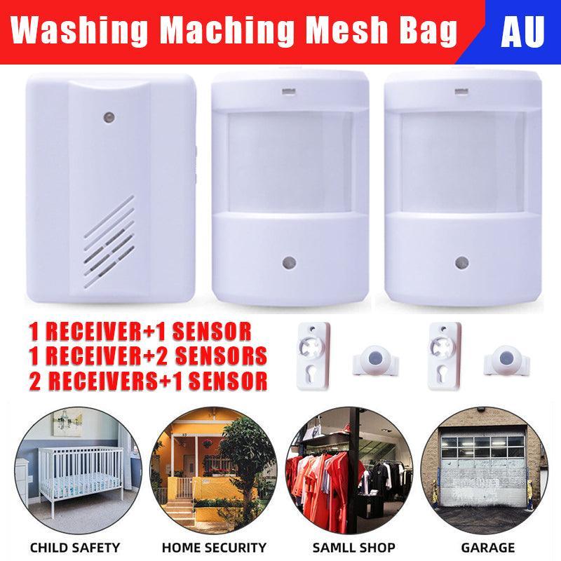Wireless PIR Motion Sensor Door Chime Alarm - 1 Receiver + 2 Sensors