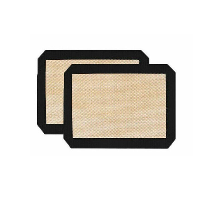 Silicone Baking Mat Non Stick Reusable Sheet for Pastry Dough Cookie Oven Bakeware - Black 2PCS(2*60X40CM)