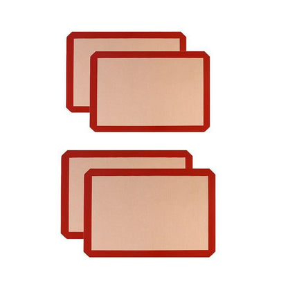 Silicone Baking Mat Non Stick Reusable Sheet for Pastry Dough Cookie Oven Bakeware - Red 2PCS(2*60X40CM)