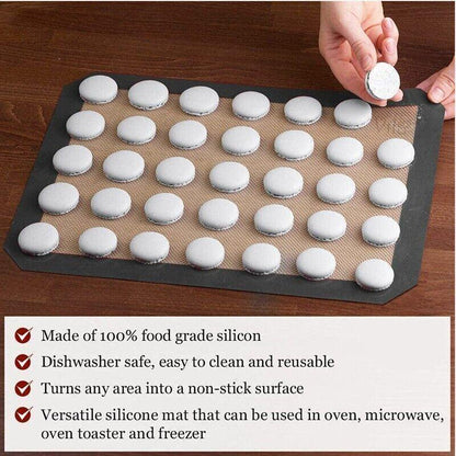 Silicone Baking Mat Non Stick Reusable Sheet for Pastry Dough Cookie Oven Bakeware - Grey 4PCS(2*30X21+2*42X29.5CM)