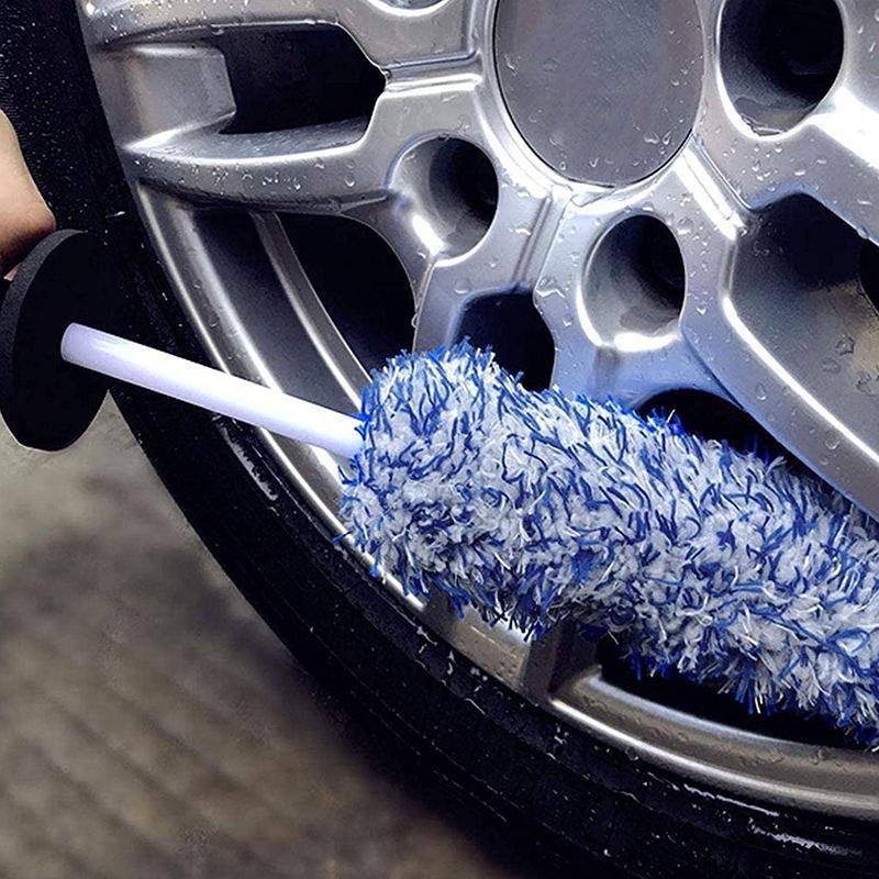 Premium Blue White Soft Alloy Wheel Cleaning Brush 44.5cm