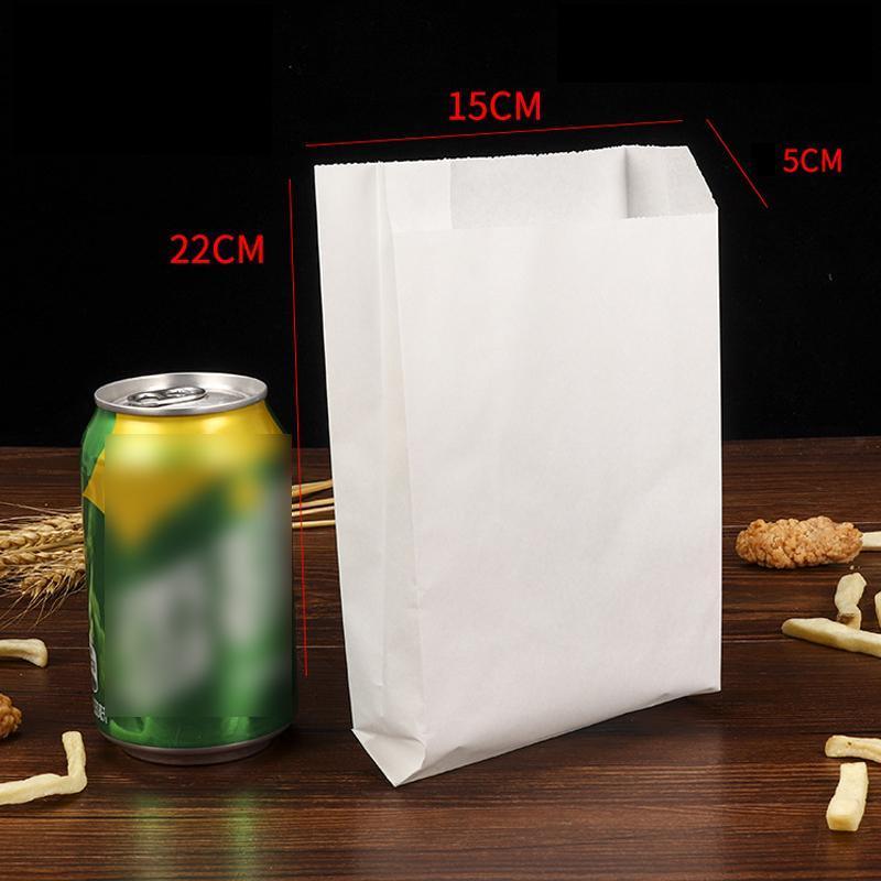 1000PCS Oil-proof Takeaway Paper Bags for Premium Takeout Supply - White-16*11*4cm - SuperSaverAU - view 2