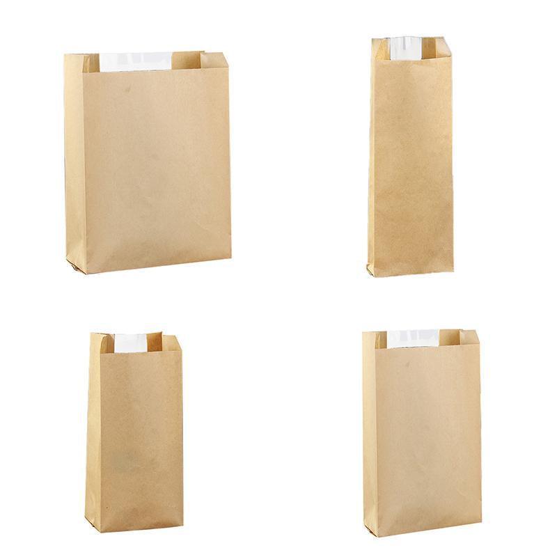 Kraft Paper Takeaway Bags 200PCS for Food Packaging