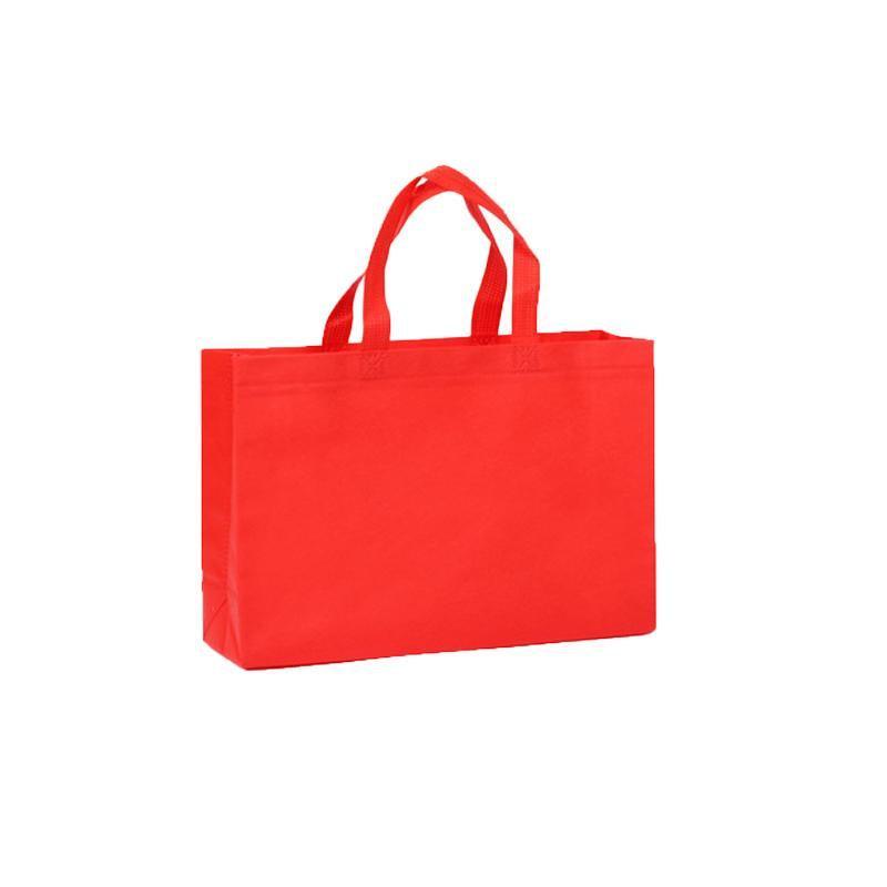 100PCS Reusable Non Woven Shopping Bags Eco Friendly Washable Tote Bags Red - 38X30X10CM - SuperSaverAU - view 5