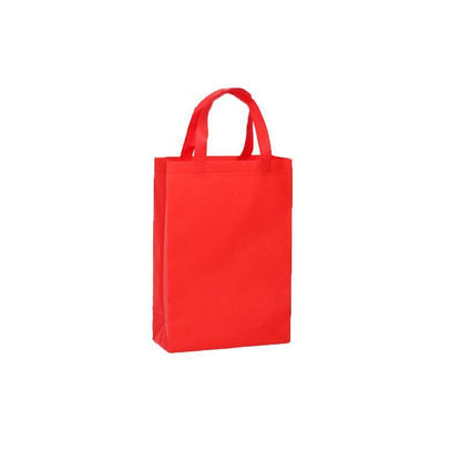 100PCS Reusable Non Woven Shopping Bags Eco Friendly Washable Tote Bags Red - 38X30X10CM