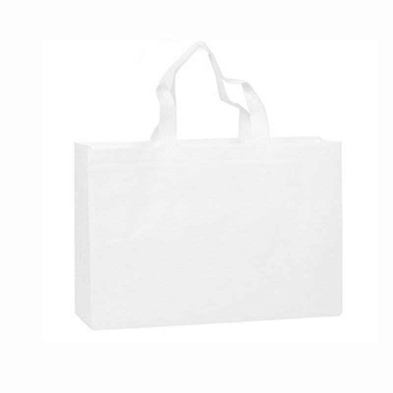 100PCS Reusable Non Woven Shopping Bags Eco Friendly Washable Tote Bags White - 35X25X10CM - SuperSaverAU - view 1