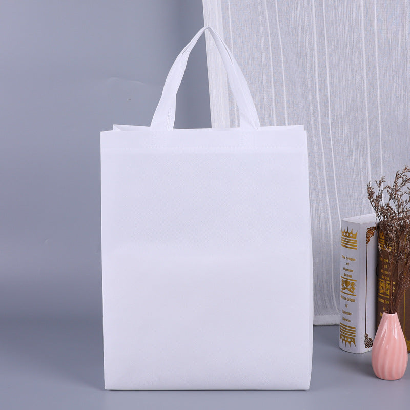 100PCS Reusable Non Woven Shopping Bags Eco Friendly Washable Tote Bags White - 35X25X10CM - SuperSaverAU - view 3