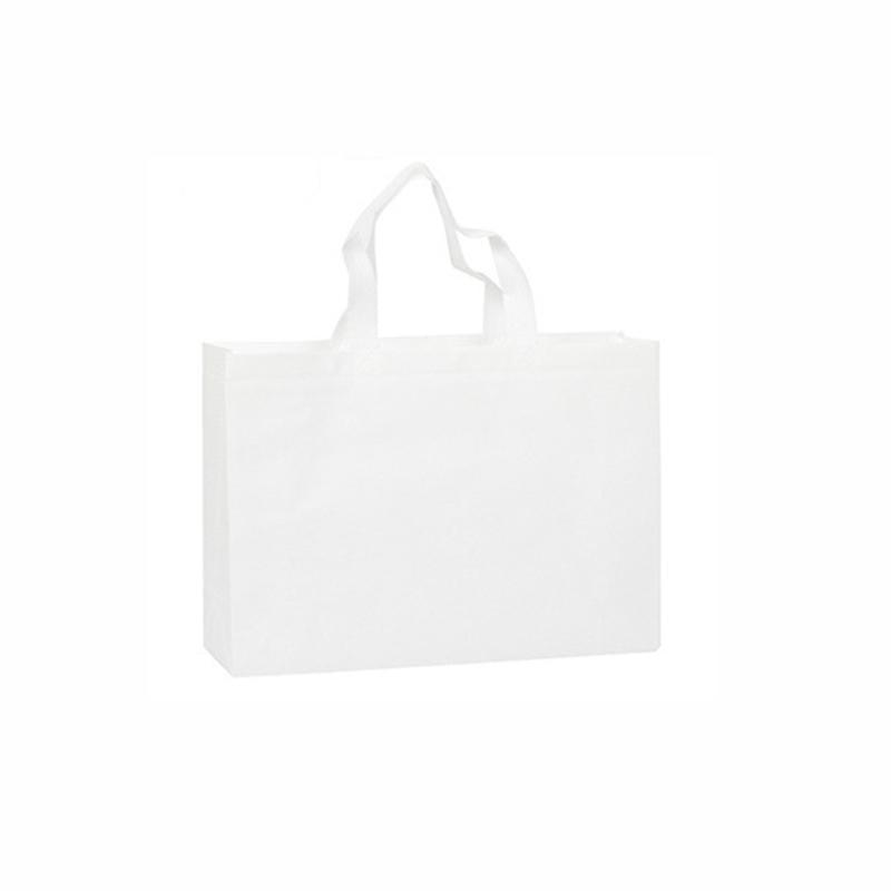 100PCS Reusable Non Woven Shopping Bags Eco Friendly Washable Tote Bags White - 35X25X10CM - SuperSaverAU - view 5