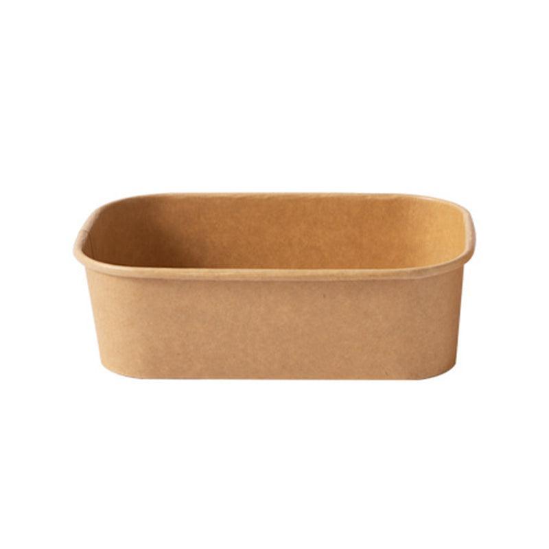 Kraft Paper Bowl for Takeaway Leak-Proof Disposable Food Container - White-1000ml-300pcs