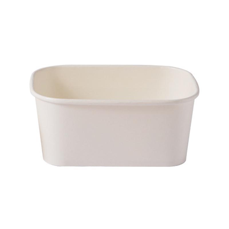Kraft Paper Bowl for Takeaway Leak-Proof Disposable Food Container - White-1000ml-300pcs