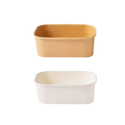 Kraft Paper Bowl for Takeaway Leak-Proof Disposable Food Container - White-Paper Lid-300pcs