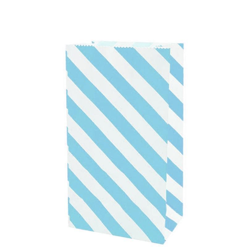 100X Colourful Plaid Kraft Paper Bag Candy Cookie Snack Cake Gift Bags 9X6X18cm - Green - SuperSaverAU - view 4