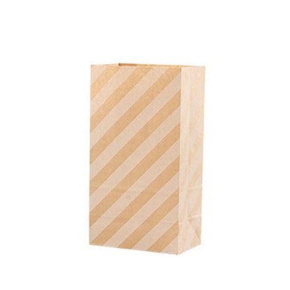 100X Colourful Plaid Kraft Paper Bag Candy Cookie Snack Cake Gift Bags 9X6X18cm - Green