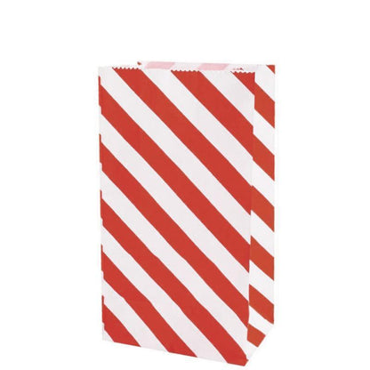 100X Colourful Plaid Kraft Paper Bag Candy Cookie Snack Cake Gift Bags 9X6X18cm - Orange