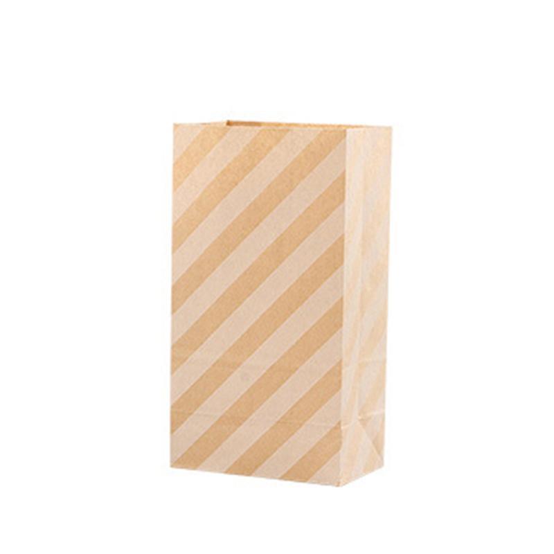 100X Colourful Plaid Kraft Paper Bag Candy Cookie Snack Cake Gift Bags 9X6X18cm - Orange - SuperSaverAU - view 7