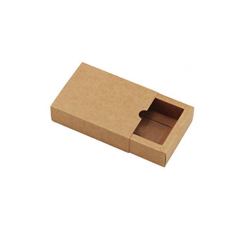 100PCS DIY Paper Drawer Boxes for Jewelry & Cosmetics - Kraft (8x8x4cm)