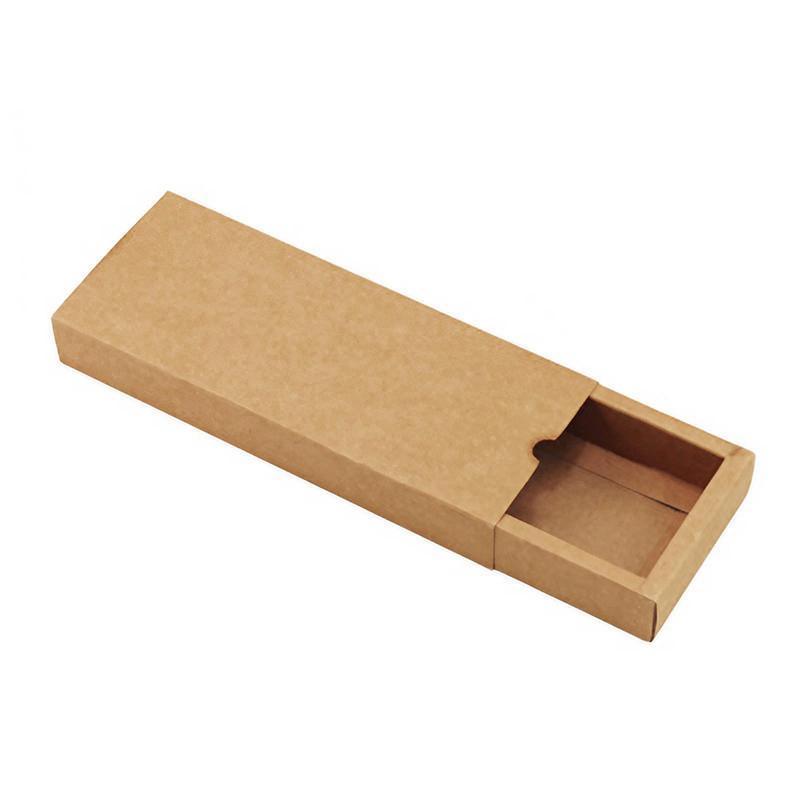 100PCS DIY Paper Drawer Boxes for Jewelry & Cosmetics - Kraft (8x8x4cm)