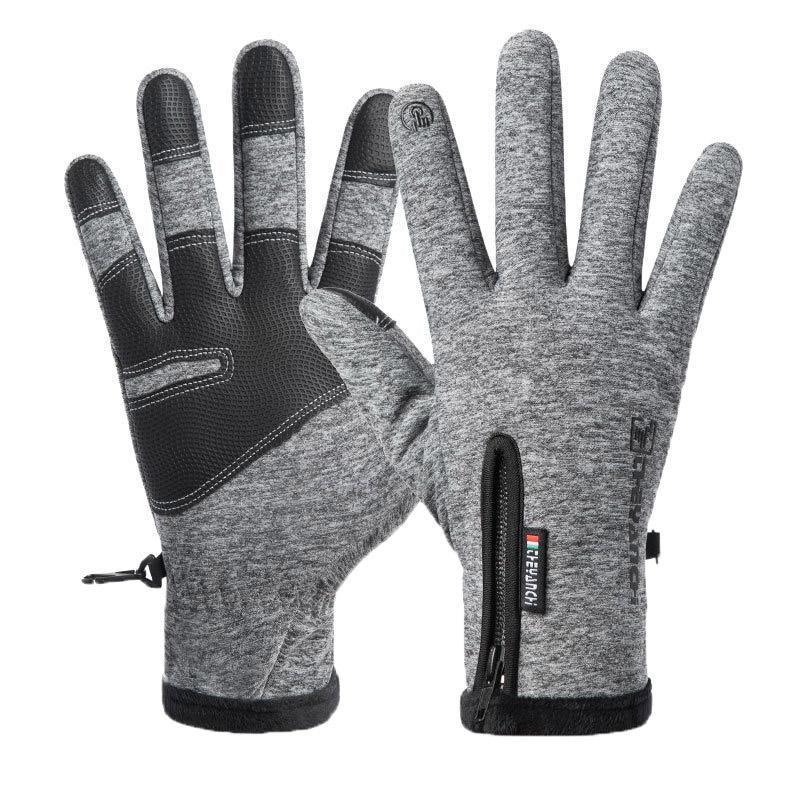 Premium Grey M Thermal Windproof Touchscreen Winter Gloves