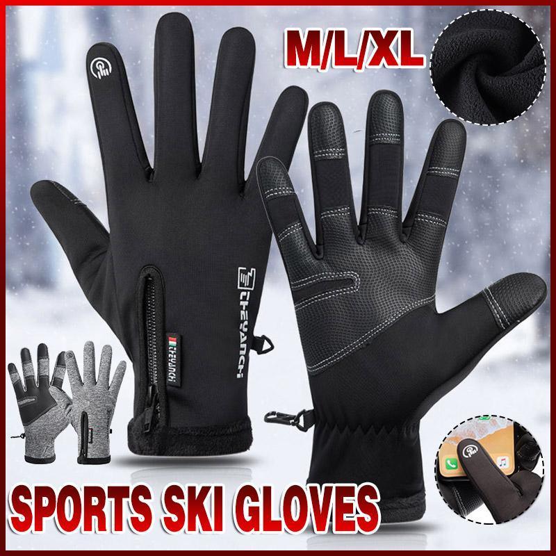 Premium Grey XL Thermal Windproof Touchscreen Winter Gloves