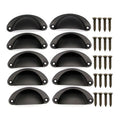 Premium Modern Cup Cabinet Handles – Black 30 Pack with Screws